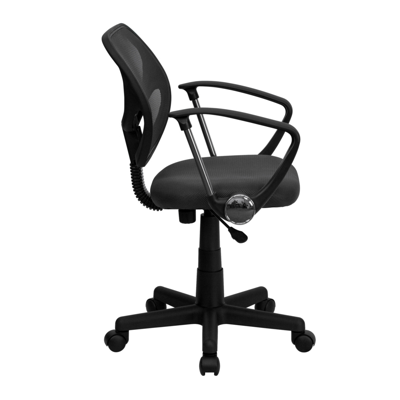 Flash Furniture Mid-back Gray Mesh Swivel Task Chair With Arms