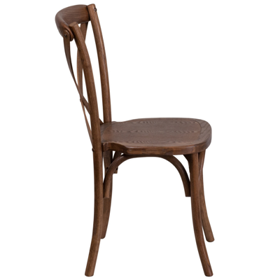 Flash Furniture Hercules Series Stackable Early American Wood Cross Back Chair In Brown