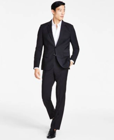 Hugo By  Boss Mens Modern Fit Wool Suit In Black