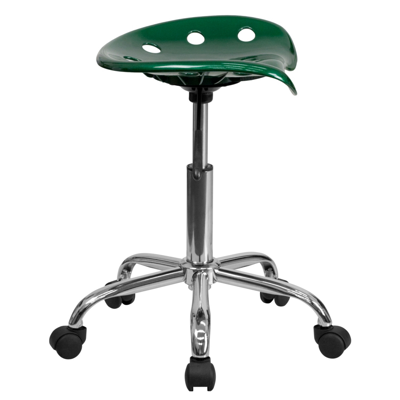 Flash Furniture Vibrant Green Tractor Seat And Chrome Stool
