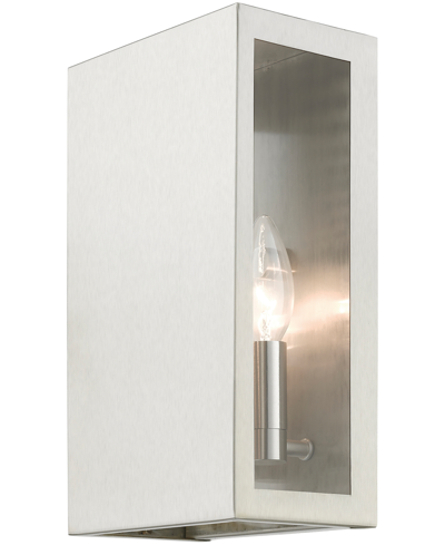 Livex Winfield 2 Light Outdoor Ada Medium Sconce In Brushed Nickel