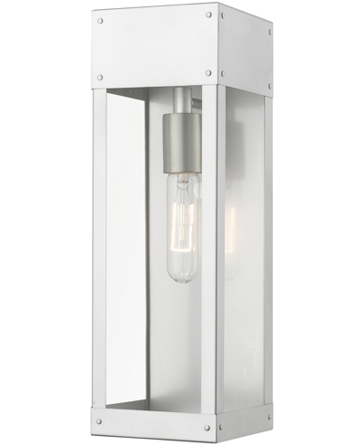 Livex Barrett 1 Light Outdoor Wall Lantern In Painted Satin Nickel With