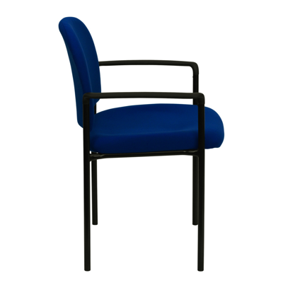 Flash Furniture Comfort Navy Fabric Stackable Steel Side Reception Chair With Arms In Blue