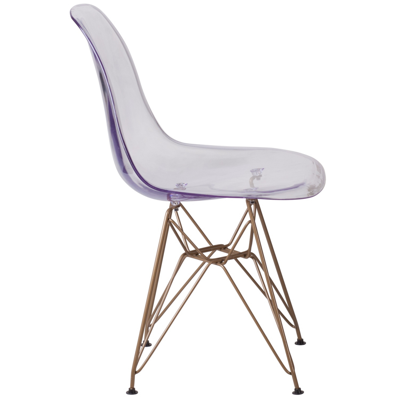 Flash Furniture Elon Series Ghost Chair With Gold Metal Base In No Color