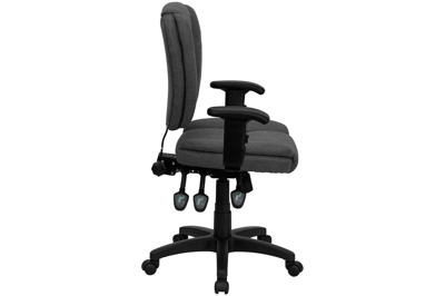 Flash Furniture Mid-back Gray Fabric Multifunction Ergonomic Swivel Task Chair With Adjustable Arms