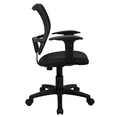 Flash Furniture Mid-back Black Mesh Swivel Task Chair With Adjustable Arms