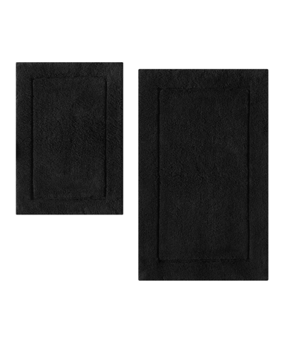 Calvin Klein Essence Solid Cotton Tufted 2-pc. Bath Rug Set In Black