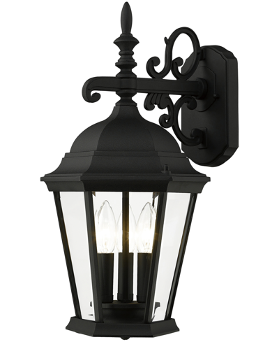 Livex Hamilton 3 Light Outdoor Wall Lantern In Textured Black