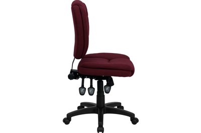 Flash Furniture Mid-back Burgundy Fabric Multifunction Ergonomic Swivel Task Chair In Dark Red