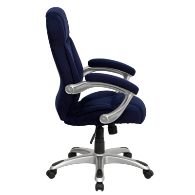 Flash Furniture High Back Navy Blue Microfiber Contemporary Executive Swivel Chair With Arms