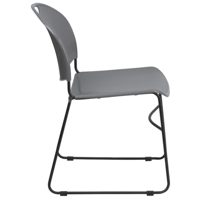 Flash Furniture Hercules Series 880 Lb. Capacity Gray Ultra-compact Stack Chair With Black Frame