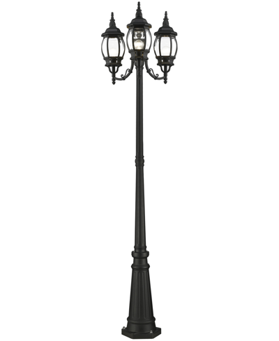 Livex Frontenac 3 Light Outdoor Post Light In Textured Black