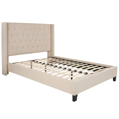 Flash Furniture Riverdale Full Size Tufted Upholstered Platform Bed In Beige Fabric