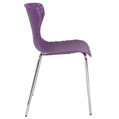 Flash Furniture Lowell Contemporary Design Purple Plastic Stack Chair