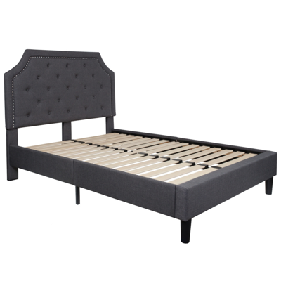 Flash Furniture Brighton Full Size Tufted Upholstered Platform Bed In Dark Gray Fabric