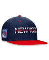 Fanatics Branded  Navy/red New York Rangers Authentic Pro Rink Two-tone Snapback Hat In Navy,red