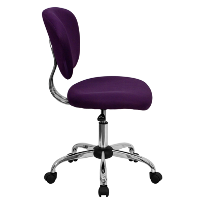 Flash Furniture Mid-back Purple Mesh Swivel Task Chair With Chrome Base