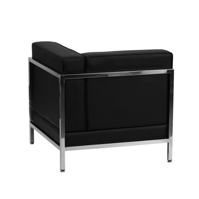 Flash Furniture Hercules Imagination Series Contemporary Black Leather Left Corner Chair With Encasing Frame