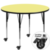 FLASH FURNITURE MOBILE 48'' ROUND YELLOW THERMAL LAMINATE ACTIVITY TABLE