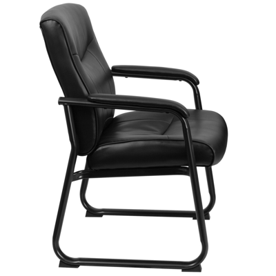 Flash Furniture Hercules Series Big & Tall 500 Lb. Rated Black Leather Executive Side Reception Chair With Sled Base