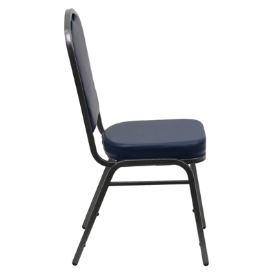 Flash Furniture Hercules Series Crown Back Stacking Banquet Chair In Navy Vinyl In Blue
