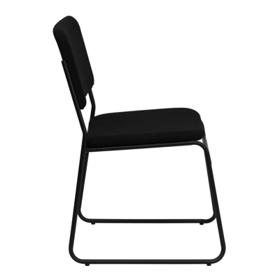 FLASH FURNITURE HERCULES SERIES 1000 LB. CAPACITY HIGH DENSITY BLACK FABRIC STACKING CHAIR WITH SLED BASE