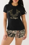 True Religion Brand Jeans Studded Logo Graphic T-shirt In Jet Black