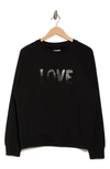 Zadig & Voltaire Love Embellished Cotton Sweatshirt In Noir