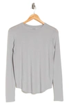 Vince Long Sleeve Pima Cotton Blend T-shirt In Ice Bay