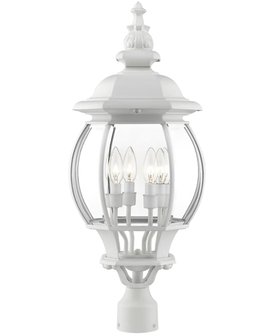 Livex Frontenac 4 Light Outdoor Wall Lantern In Textured White