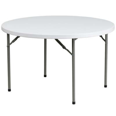 Flash Furniture 48'' Round Granite White Plastic Folding Table