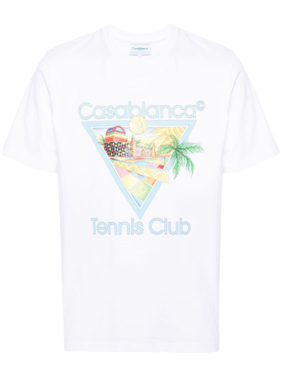Casablanca Logo Organic Cotton T-shirt In White
