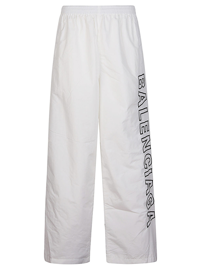 Balenciaga Trousers With Logo In White