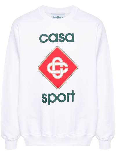 Casablanca Logo Organic Cotton Sweatshirt In White