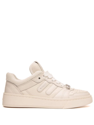 Bally Raise Leather Sneakers In White
