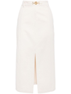 Patou Front-slit Denim Midi Skirt