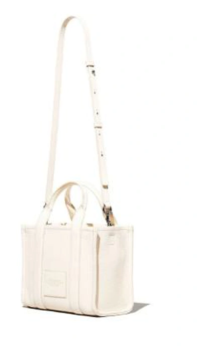 Marc Jacobs The Leather Small Tote Bag In Cotton/silver