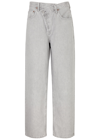 Agolde Criss Cross Jeans In Light Grey