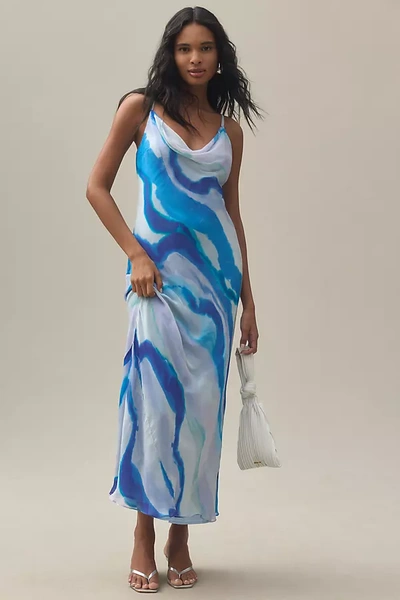 Bhldn Astrid Sleeveless Satin Midi Dress In Multicolor