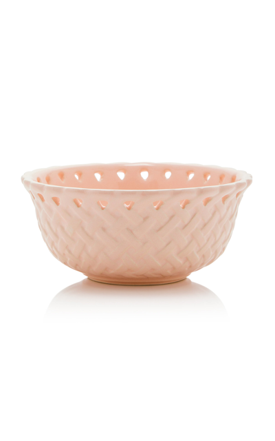 Moda Domus Openwork Creamware Consommé Bowl In Pink