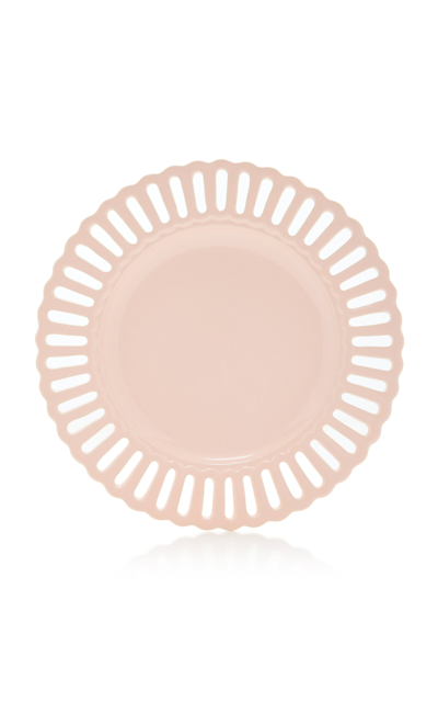 Moda Domus Balconata Creamware Dinner Plate In Pink