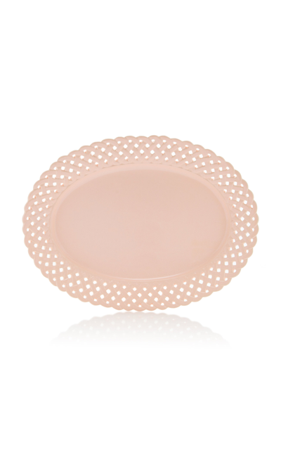 Moda Domus Hopenwork Creamware Serving Tray In Pink