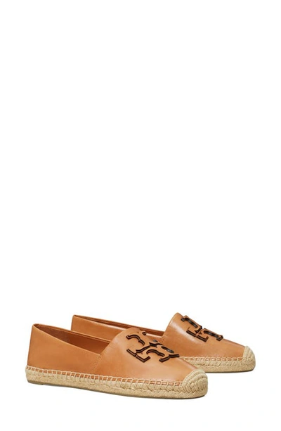Tory Burch Ines Leather Double T Espadrilles In Tan
