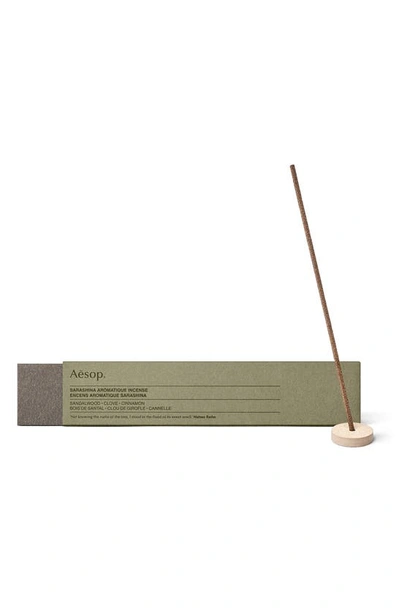 Aesop Sarashina Aromatique Incense & Holder In Green