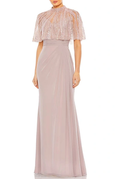 Mac Duggal Women's Embellished Butterfly-sleeve Gown In Rose