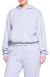 Skims Cotton Blend Fleece Hoodie In Periwinkle