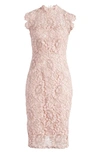 Eliza J Illusion Lace Sheath Dress In Blush
