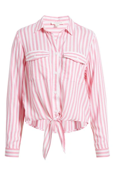 Beachlunchlounge Tie Hem Shirt In Pure Pink