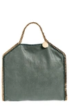 Stella Mccartney Falabella Faux Leather Foldover Tote In 3030 Stone Green