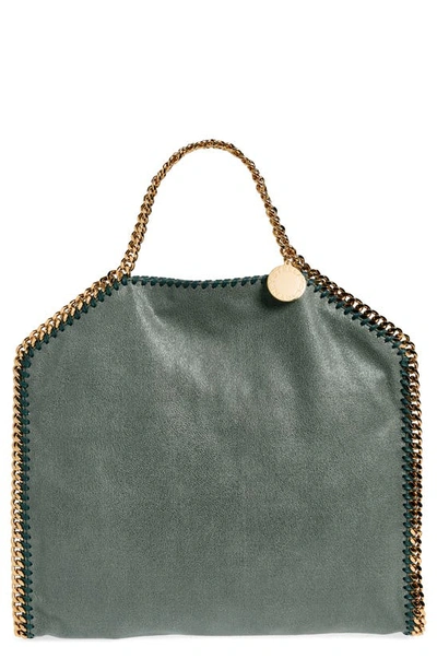 Stella Mccartney Falabella Faux Leather Foldover Tote In 3030 Stone Green